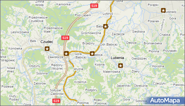 mapa Babica gmina Czudec, Babica gmina Czudec na mapie Targeo