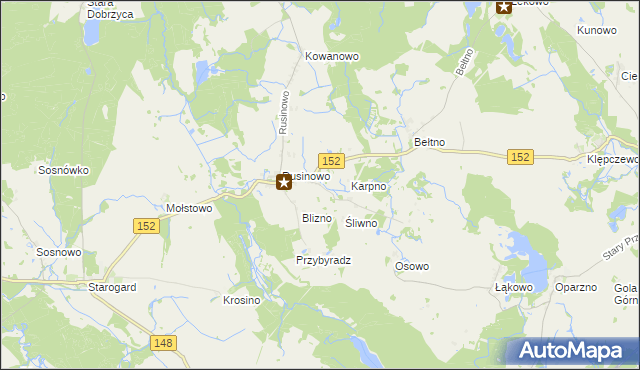 mapa Bedlno gmina Świdwin, Bedlno gmina Świdwin na mapie Targeo