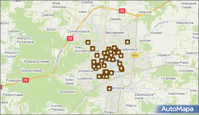 mapa Bełchatów, Bełchatów na mapie Targeo