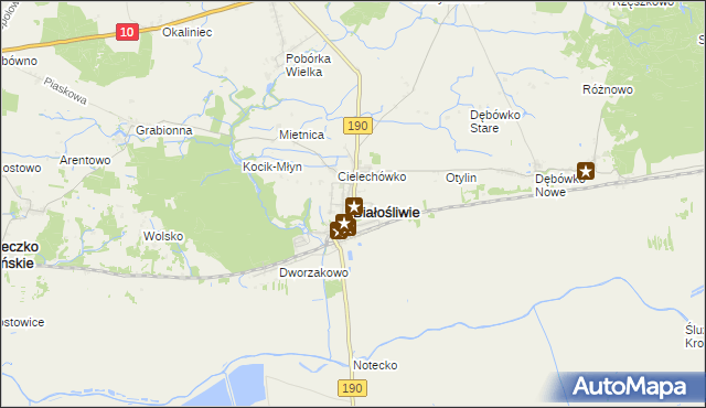 mapa Białośliwie, Białośliwie na mapie Targeo
