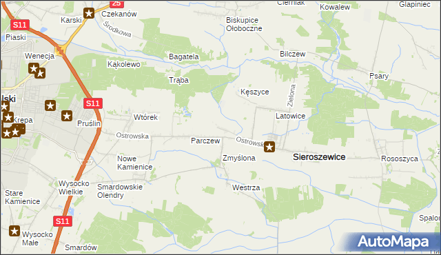 mapa Bibianki, Bibianki na mapie Targeo