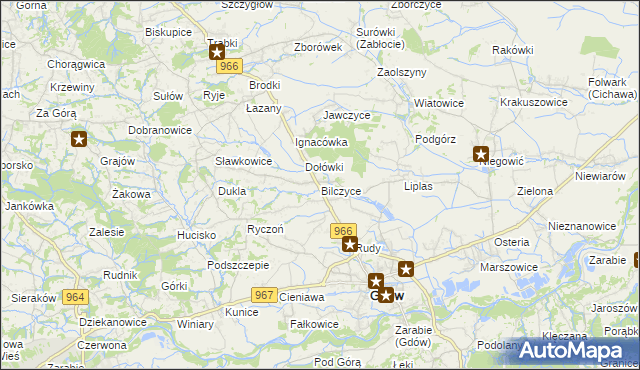 mapa Bilczyce, Bilczyce na mapie Targeo