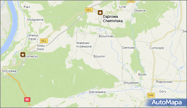 mapa Bolumin, Bolumin na mapie Targeo