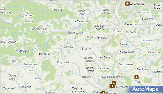 mapa Bruśnik, Bruśnik na mapie Targeo