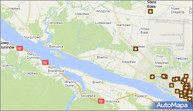 mapa Brwilno gmina Stara Biała, Brwilno gmina Stara Biała na mapie Targeo