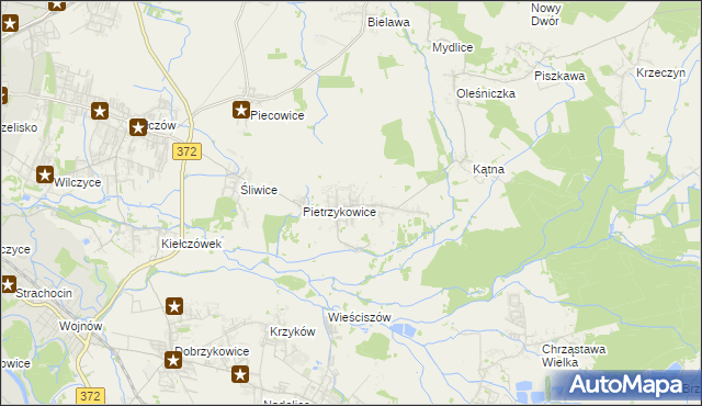 mapa Brzezia Łąka, Brzezia Łąka na mapie Targeo