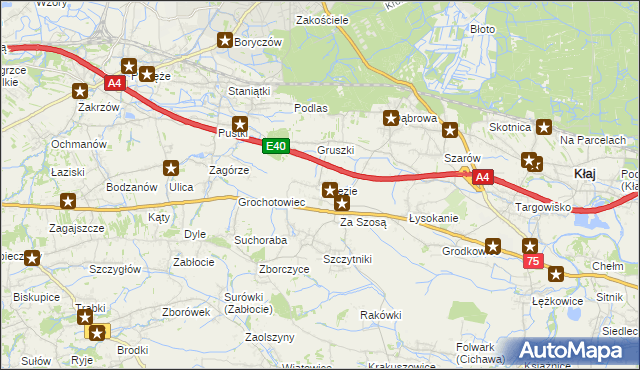 mapa Brzezie gmina Kłaj, Brzezie gmina Kłaj na mapie Targeo