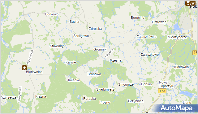 mapa Brzozowica gmina Połczyn-Zdrój, Brzozowica gmina Połczyn-Zdrój na mapie Targeo