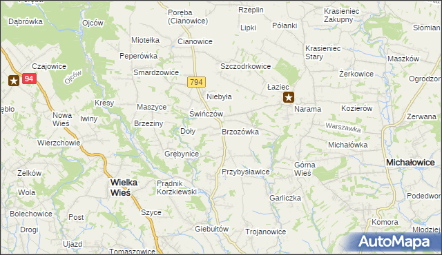mapa Brzozówka gmina Zielonki, Brzozówka gmina Zielonki na mapie Targeo