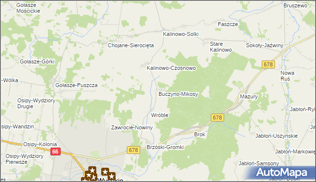 mapa Buczyno-Mikosy, Buczyno-Mikosy na mapie Targeo