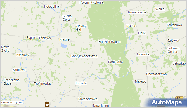 mapa Budno gmina Janów, Budno gmina Janów na mapie Targeo