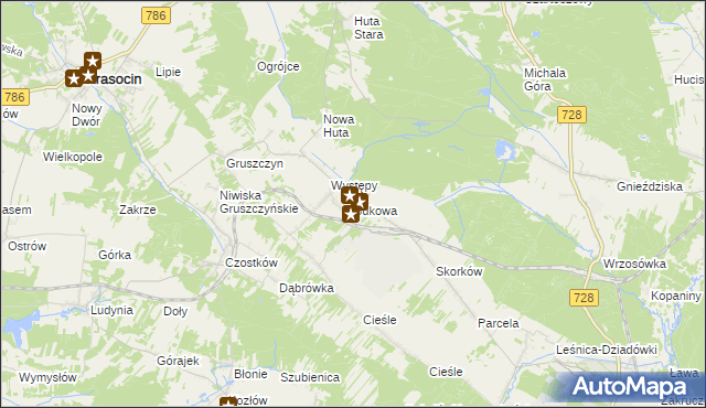 mapa Bukowa gmina Krasocin, Bukowa gmina Krasocin na mapie Targeo