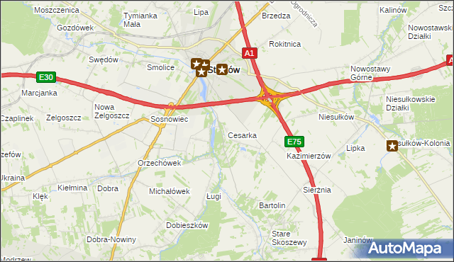 mapa Cesarka, Cesarka na mapie Targeo
