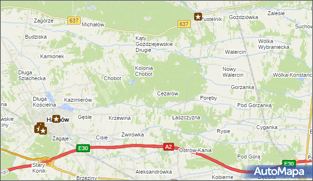 mapa Cezarów, Cezarów na mapie Targeo