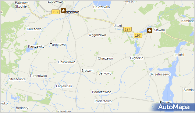 mapa Charzewo, Charzewo na mapie Targeo