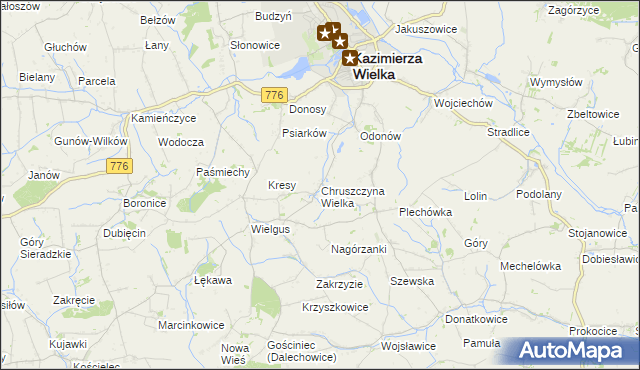 mapa Chruszczyna Wielka, Chruszczyna Wielka na mapie Targeo
