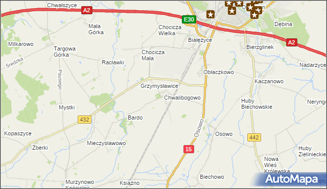 mapa Chwalibogowo gmina Września, Chwalibogowo gmina Września na mapie Targeo