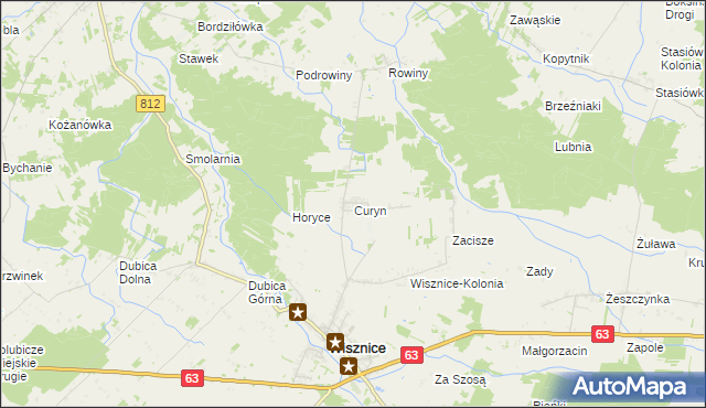 mapa Curyn, Curyn na mapie Targeo