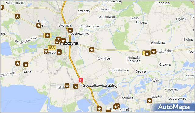 mapa Ćwiklice, Ćwiklice na mapie Targeo