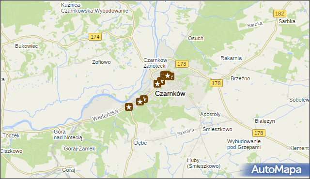 mapa Czarnków, Czarnków na mapie Targeo