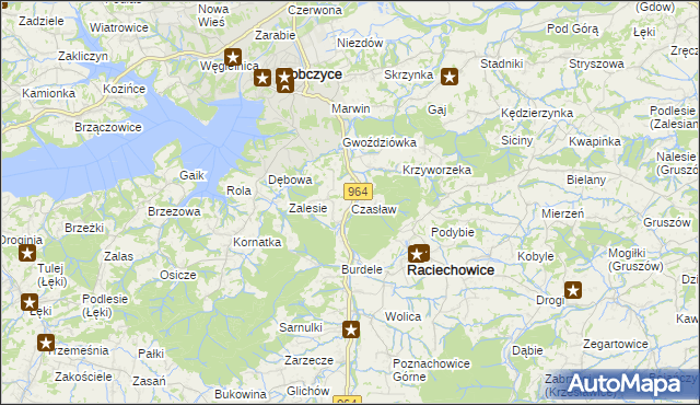 mapa Czasław gmina Raciechowice, Czasław gmina Raciechowice na mapie Targeo