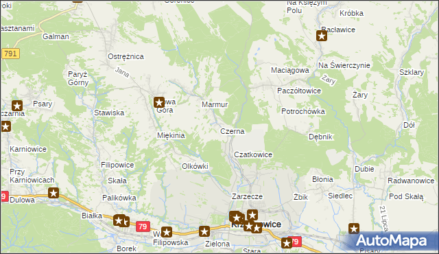 mapa Czerna gmina Krzeszowice, Czerna gmina Krzeszowice na mapie Targeo