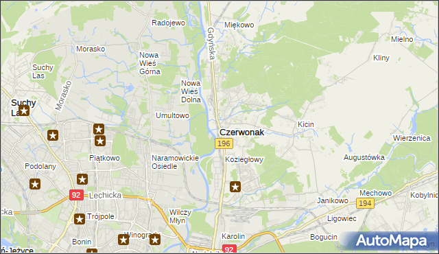 mapa Czerwonak, Czerwonak na mapie Targeo