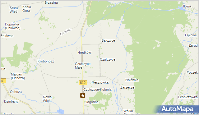 mapa Czułczyce, Czułczyce na mapie Targeo