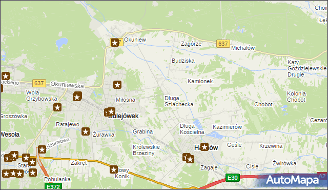 mapa Długa Szlachecka, Długa Szlachecka na mapie Targeo