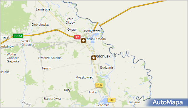 mapa Dorohusk, Dorohusk na mapie Targeo