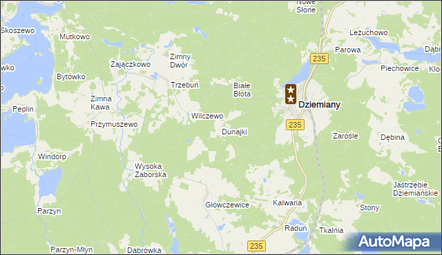 mapa Dunajki, Dunajki na mapie Targeo
