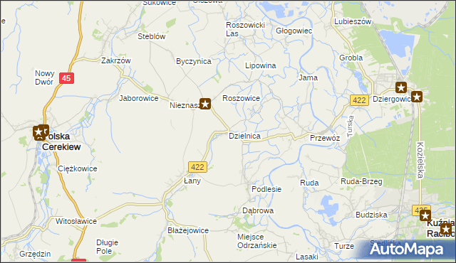 mapa Dzielnica gmina Cisek, Dzielnica gmina Cisek na mapie Targeo
