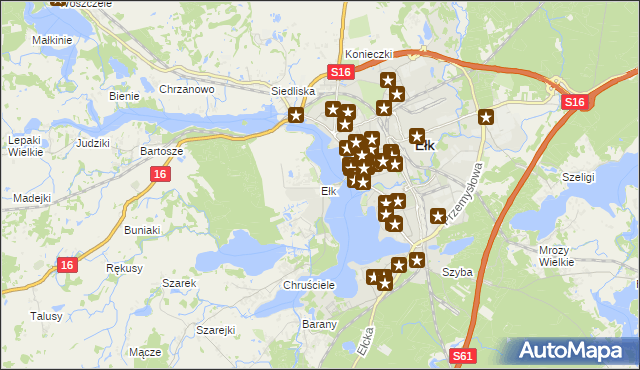 mapa Ełk powiat ełcki, Ełk powiat ełcki na mapie Targeo