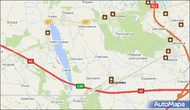 mapa Fiałkowo, Fiałkowo na mapie Targeo