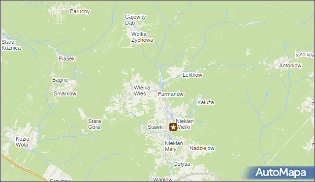 mapa Furmanów, Furmanów na mapie Targeo