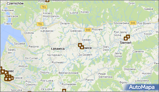 mapa Gilowice powiat żywiecki, Gilowice powiat żywiecki na mapie Targeo