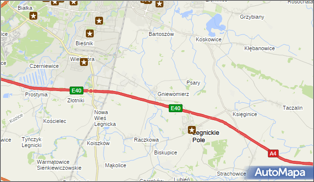 mapa Gniewomierz, Gniewomierz na mapie Targeo