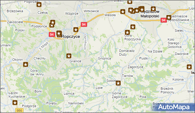 mapa Gnojnica, Gnojnica na mapie Targeo