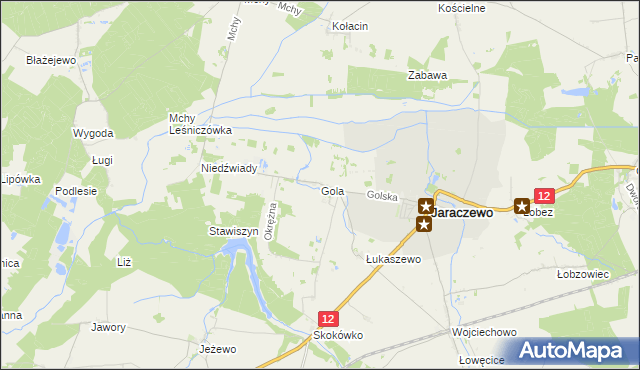 mapa Gola gmina Jaraczewo, Gola gmina Jaraczewo na mapie Targeo