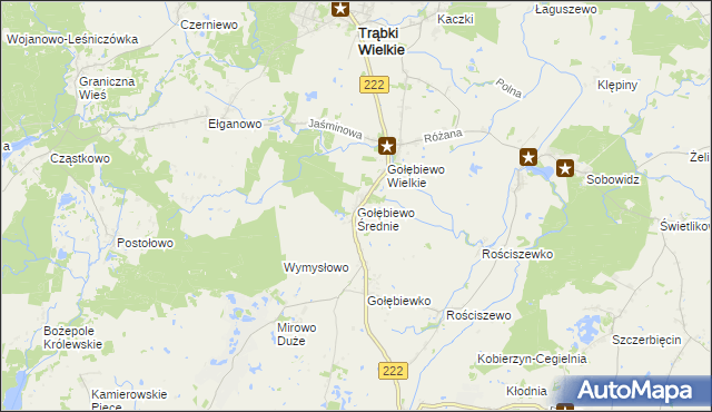 mapa Gołębiewo Średnie, Gołębiewo Średnie na mapie Targeo