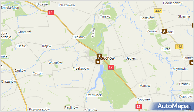 mapa Gołuchów powiat pleszewski, Gołuchów powiat pleszewski na mapie Targeo