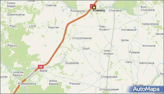 mapa Gołyń, Gołyń na mapie Targeo