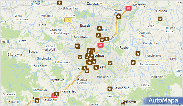 mapa Gorlic, Gorlice na mapie Targeo