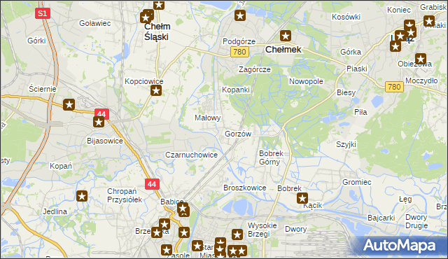 mapa Gorzów, Gorzów na mapie Targeo