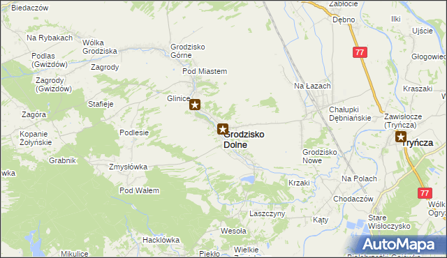 mapa Grodzisko Dolne, Grodzisko Dolne na mapie Targeo