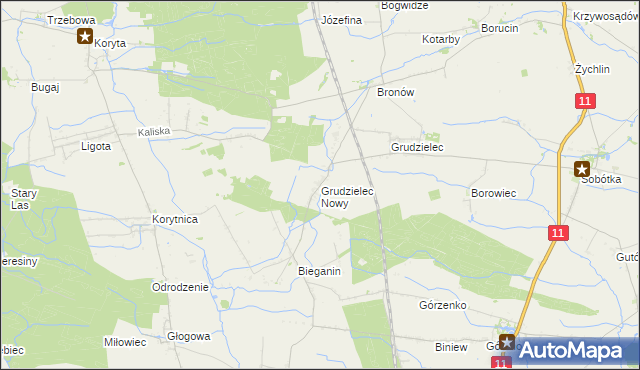 mapa Grudzielec Nowy, Grudzielec Nowy na mapie Targeo