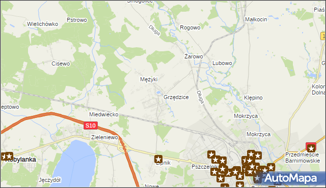 mapa Grzędzice, Grzędzice na mapie Targeo