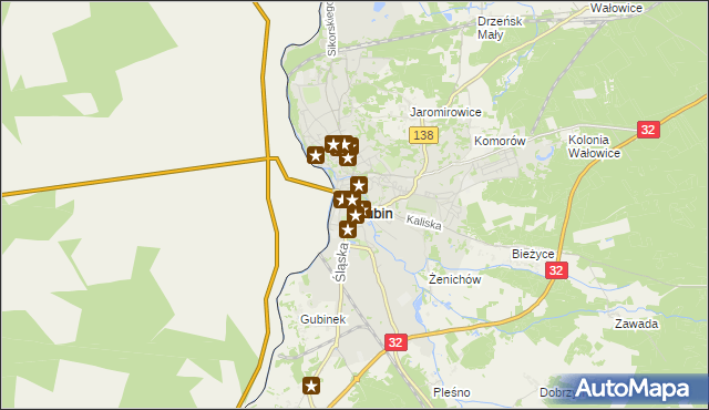 mapa Gubin, Gubin na mapie Targeo
