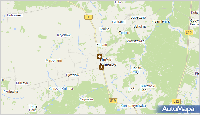 mapa Hańsk Pierwszy, Hańsk Pierwszy na mapie Targeo