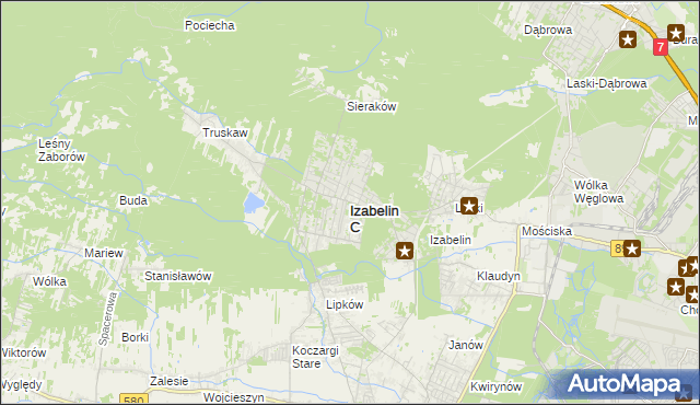 mapa Izabelin C, Izabelin C na mapie Targeo